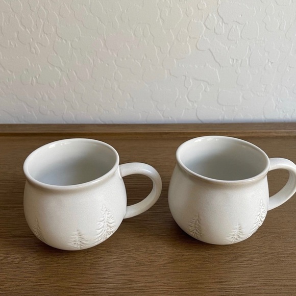 Hearth & Hand Magnolia 14oz Winter Trees Round Stoneware Mugs Cream (Set of 2) - Picture 4 of 4